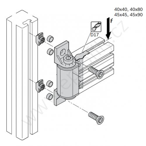 Otočný kloub, ESD, 3842554408, 45x45, (1ks)