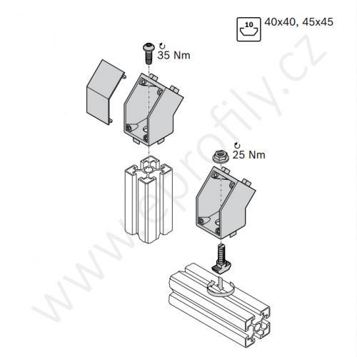 45° spojka, ESD, 3842554449, 40x40, (1ks)