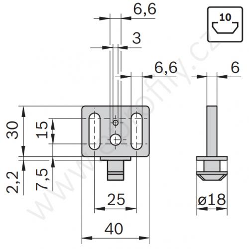 Panelový kluzák, 3842555226, N10, (1ks)