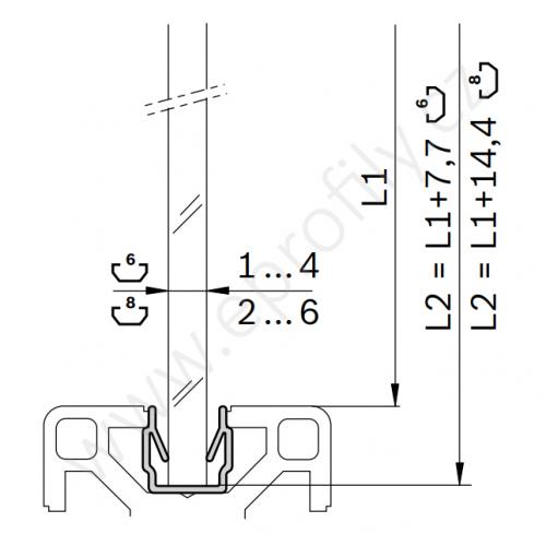 Zasklívací profil, 3842555274, N8, 2000 mm, (1ks)