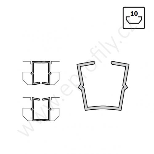 Zasklívací profil, 3842555276, N10, 2000 mm, (1ks)