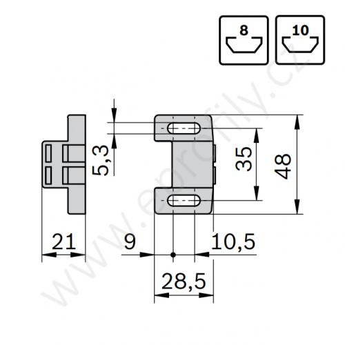 Magnetický zámek do profilu , 3842555568, N8, N10, (1ks)