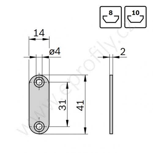 Magnetický zámek do profilu , 3842555568, N8, N10, (1ks)