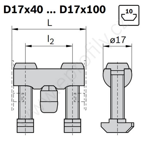 Svorníková spojka, ESD, 3842555584, D17x45 N10/N10, Balení (10ks)
