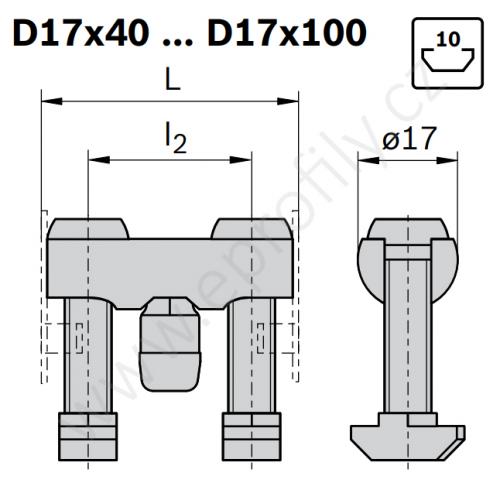 Svorníková spojka, ESD, 3842555584, D17x45 N10/N10, (1ks)