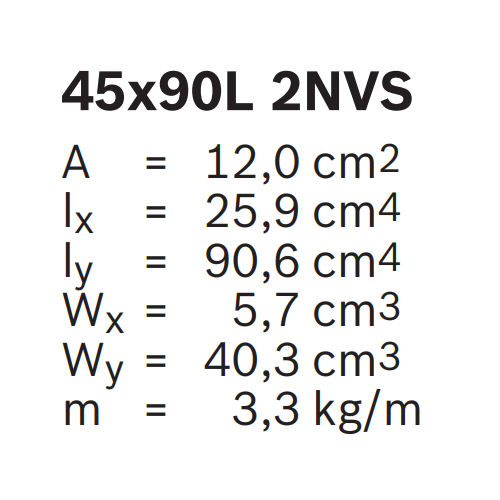 Hliníkový, konstrukční profil, 3842555652, 45x90L 2NVS, Balení (12ks)