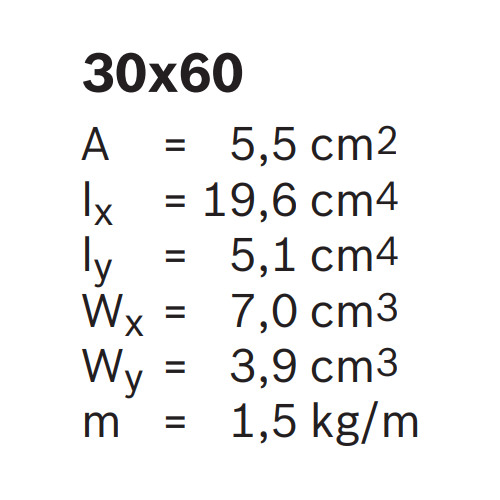 Hliníkový, konstrukční profil, 3842557205, 30x60, Balení (10ks)