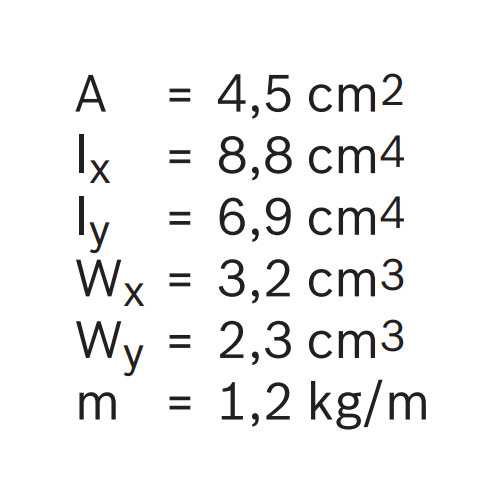 Hliníkový policový profil - úhlový , 3842557942, 45x45, Balení (20ks)