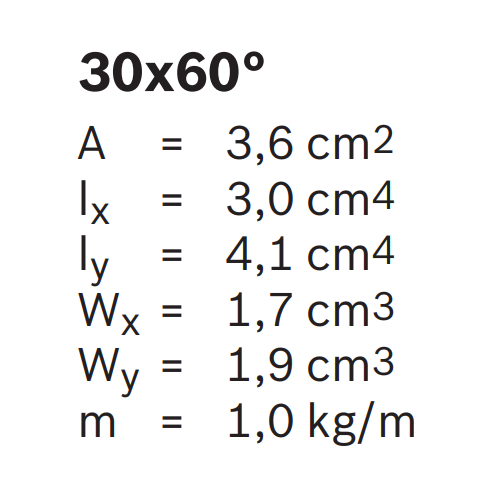 Hliníkový, konstrukční profil, 3842557953, 30x60°, Balení (20ks)