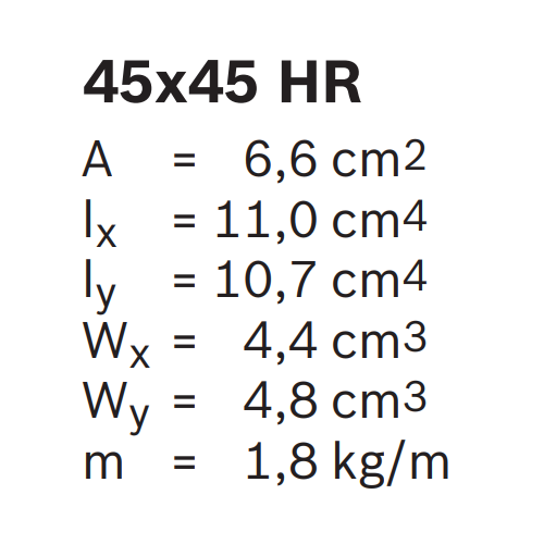 Hliníkový, konstrukční profil, 3842557957, 45x45 HR, Balení (20ks)