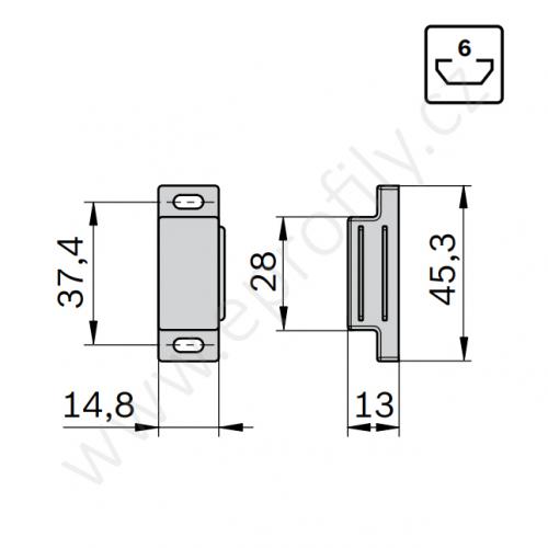 Magnetický zámek do profilu , 3842558323, N6, (1ks)