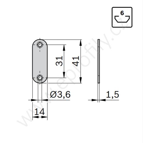 Magnetický zámek do profilu , 3842558323, N6, (1ks)