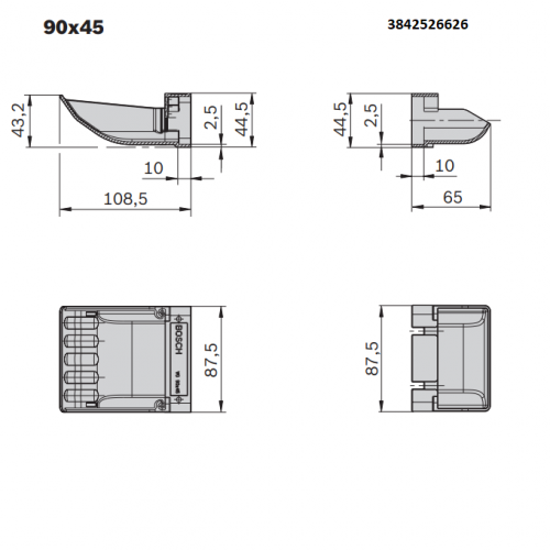 Dávkovač a plnící hrdlo, ESD, 3842558328, 90x45, (1ks)