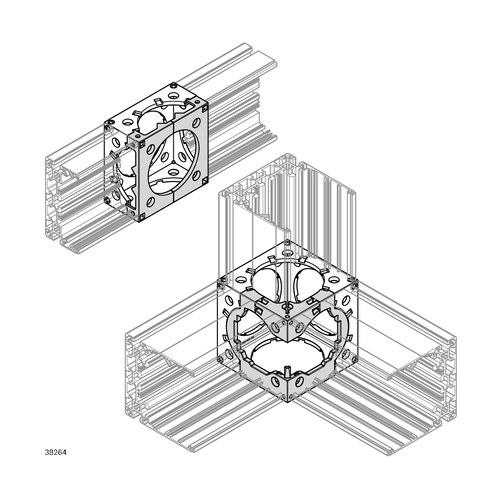 Připojovací úhleník CGP, šedá, 3842558473 120x120, (1ks)