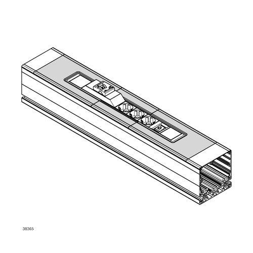 Kryt zásuvkové lišty,  šedá plast, 3842558509 120, (1ks)