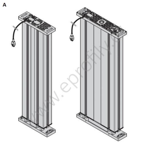 Zdvihací noha (modul), 3842558627, zatížení 1600 N, ESD N10, zdvih 440 mm, (1ks)