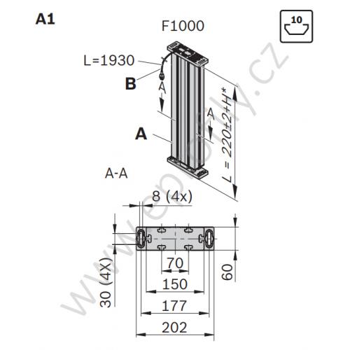 Zdvihací noha (modul), 3842559965, zatížení 1000 N, ESD N10, zdvih 500 mm, (1ks)