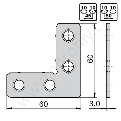 2D rohová spojka, ESD, 3842563228, N10, (1ks)