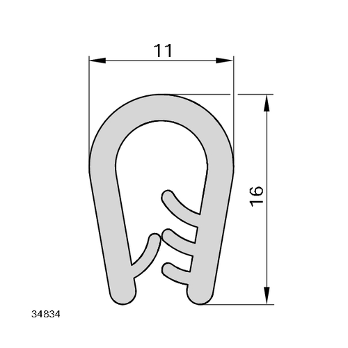 Rohová ochrana 2-6 mm, 3842567937, L=1000, (1ks)