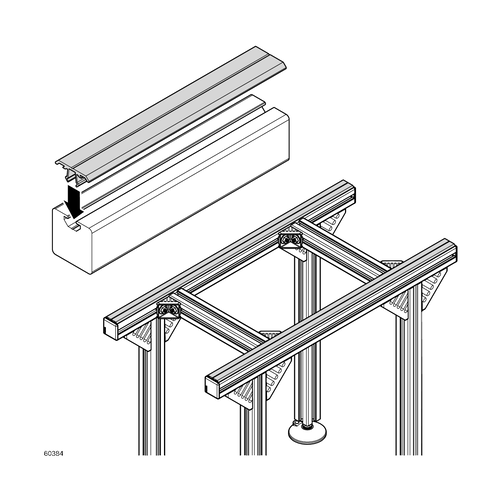 Kluzná lišta, černá, ESD, 3842573031 N10, L=2000mm, Balení (10ks)