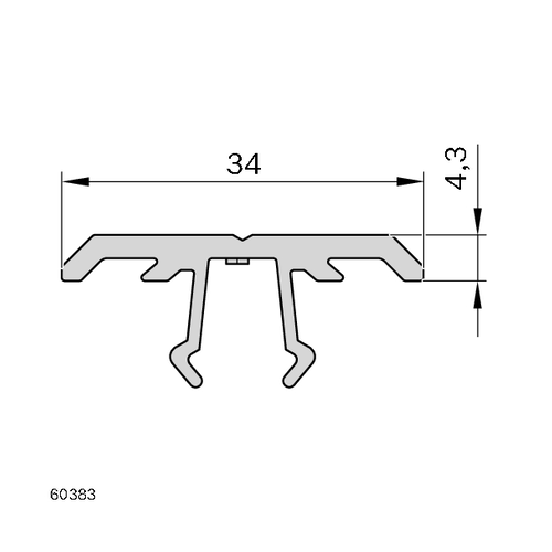 Kluzná lišta, černá, ESD, 3842573031 N10, L=2000mm, Balení (10ks)
