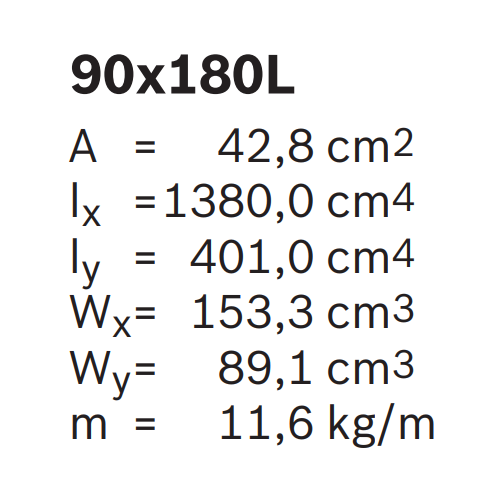 Hliníkový, konstrukční profil, 3842992857, 90x180L, Řezaný profil