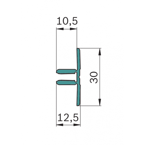 Hliníkový upínací profil 2S-N8, 3842993018, 2S-N8, 3000 mm, Celá tyč