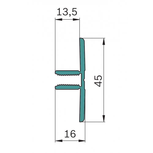 Hliníkový upínací profil 2S-N10, 3842993020, 2S-N10, 3000 mm, Celá tyč