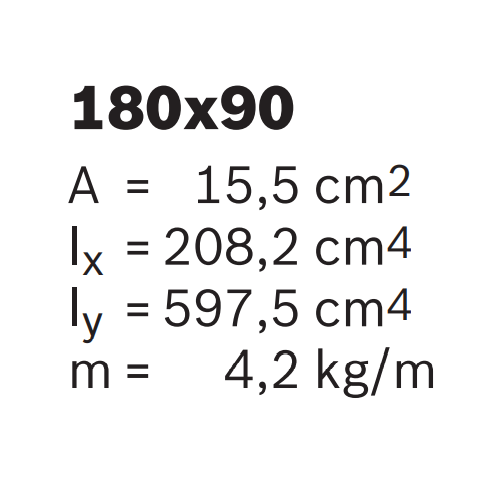 Hliníkový profil - materiálová šachta, 3842993073, 180x90, Řezaný profil