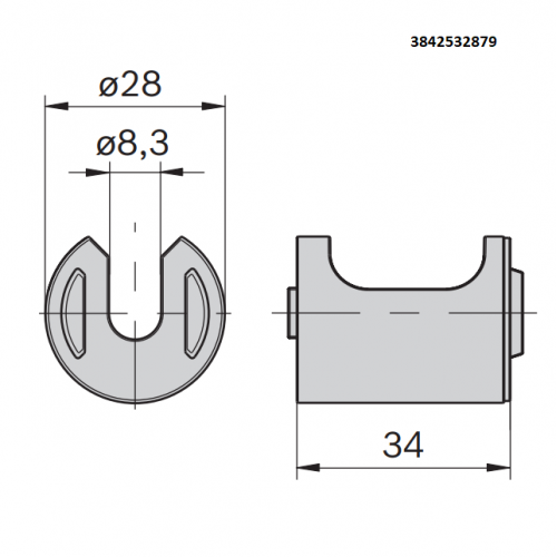 Hliníková konstrukční trubka hladká, 3842993317, D28, Řezaný profil