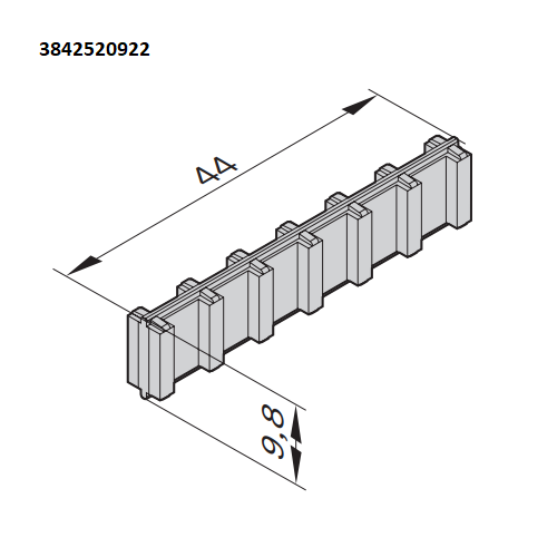 Hliníkový profil - drážková deska, 3842993336, 30x100 M; N8, Celá tyč