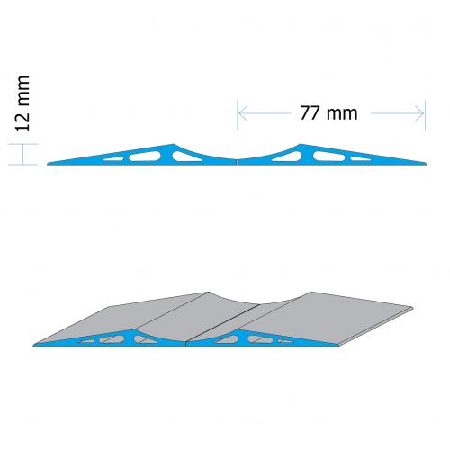 Blok parkovací podlahový aluminiový vysoký - vysoký, PAB-6060, 2x (12x77), Řezaný profil