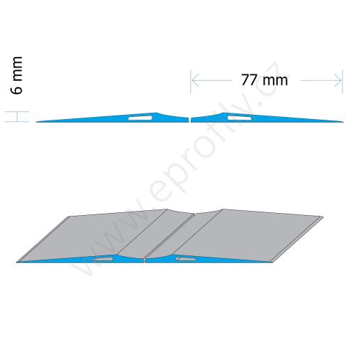 Blok parkovací podlahový aluminiový nízký - nízký, PAB-F-6060, 2x (6x77), Řezaný profil
