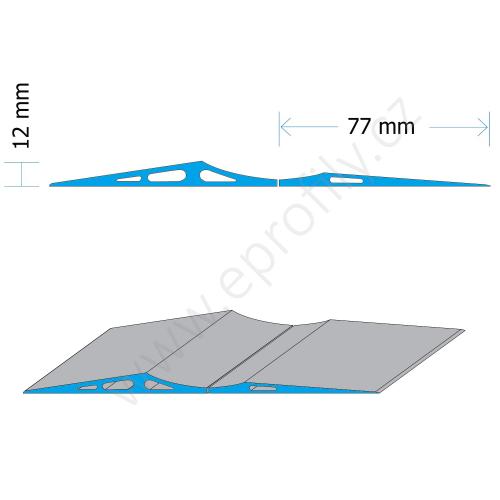 Blok parkovací podlahový aluminiový vysoký - nízký, PAB-FH-6060, 12x77; 6x77, Řezaný profil